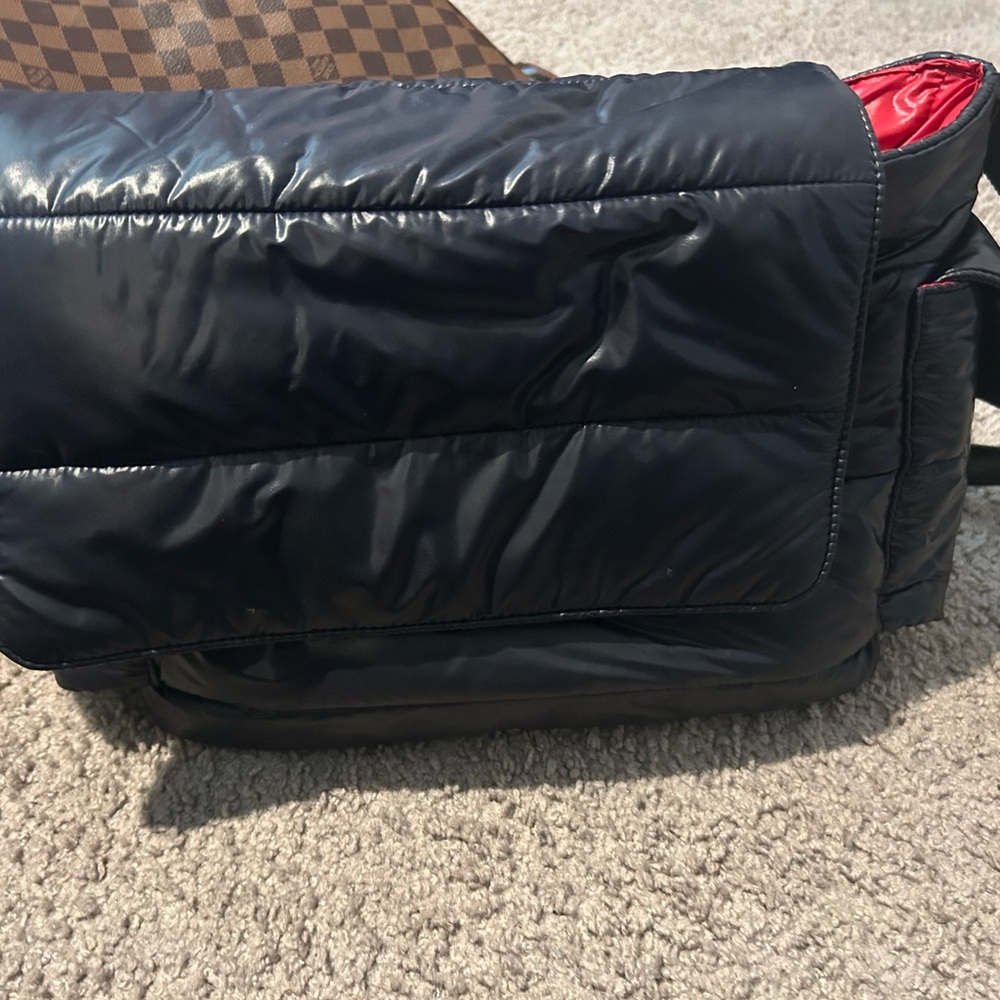Moncler Blue Puffer Messenger Bag